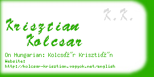 krisztian kolcsar business card